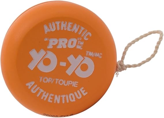 Yo-Yo Pro The Original Solid Wood Yo-Yo with Extra String | Fun Toy for Tricks & Skill Play | Ages 6+ (Orange)
