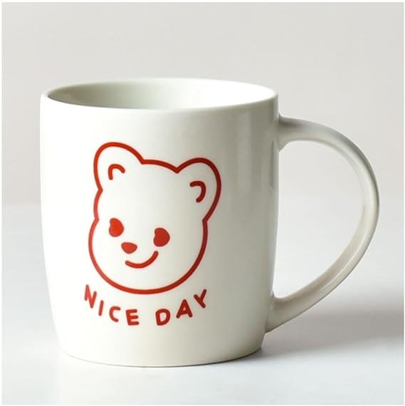 Portable Coffee Mug Ceramic White Round Tea Cup with Handle Modern Office Mug for Coffee Tea and Cocoa 370ml/12.5oz Reusable Beautiful