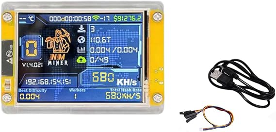 Smart Display 2.4" Bitcoin Cryptocurrency Solominer Upgraded Version Hirschrate 680/S NMMiner Lottery