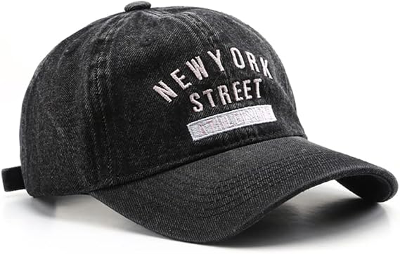 New York Hat Embroidered Baseball Cap Washed Denim Hat