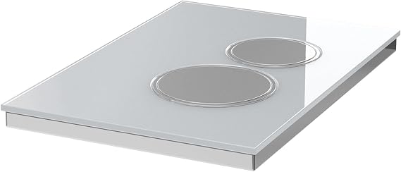 Push & Actuator Plate Suitable for Geberit Delta (Glass White Chrome Rings + Buttons)