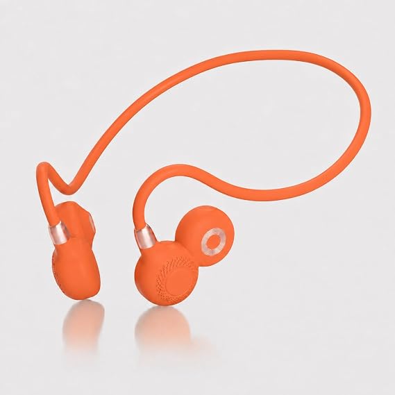 Ortizan Open Ear Headphones, Bluetooth 5.3 Wireless Air Conduction Headphones Sport Earbuds, Premium Sound, IPX6 Waterproof, Clear Call, 19g Lightweight Earphones for Running Cycling Workouts (Orange)