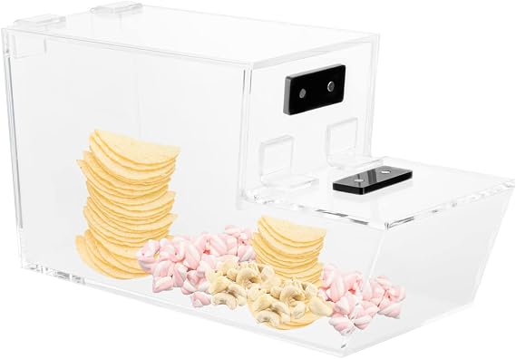 Acrylic Stackable Candy Dispenser Box - Clear Display Bin for Dry Food Snacks Storage - Mini Bulk Container for Restaurants and Retail Stores, 10.8 * 3.7 * 5.3in