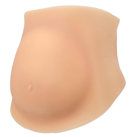 Fake Pregnancy Belly, Lifelike Skin Color Silicone Artificial Fake Belly Costum, AntiShake Fake Pregnant Belly for Actor Performance Photography Props, Screen Performance, Advertising, etc(XXL)