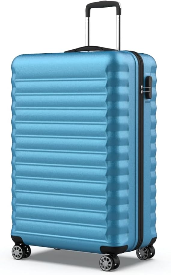 NUMADA - Large Travel Suitcase 25 kg Upfly 28' ABS (75 x 49 x 29 cm) with Combination Lock and 4 360 Double Wheels | Heavy Duty | Lightweight | Interior Compartmented | Electric Blue