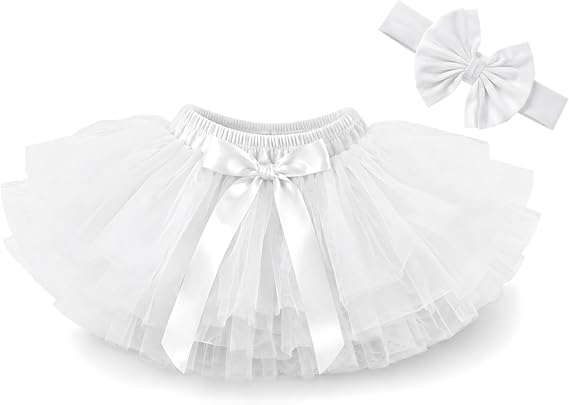 Dancina Baby Tutu Skirt with Headband, Tulle Bloomer for Toddler Girls