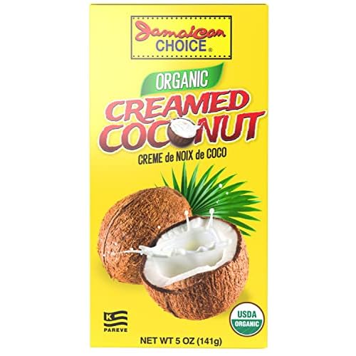 Organic Creamed Coconut, Creme de Noix de Coco, Kosher | 5 Oz - by Jamaican Choice