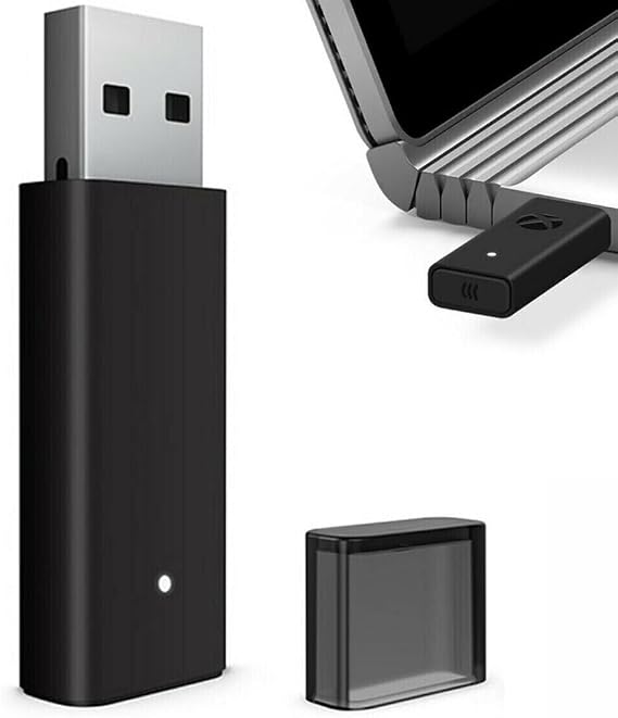 Wireless USB Gaming Receiver Dongle Adapter for WIN 10 / Xbox One PC Controller X/S/Elite Series Wireless Adapter Compatible with Xbox Controller to PC Windows 10/11/8/8.1/7