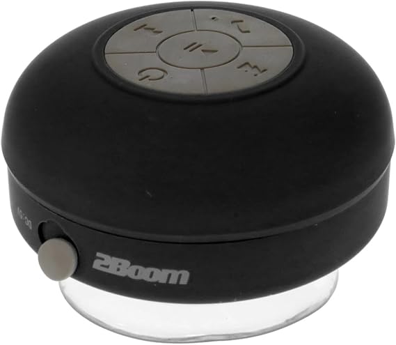 2BOOM Aqua Jam Portable Bluetooth Wireless Water Resistant Shower Speaker with Suction Cup Black