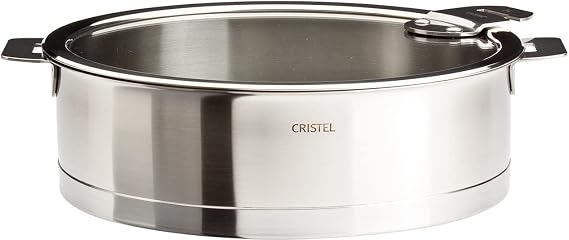 Cristel Strate L Stainless Steel Sautepan with Glass Lid, 3.5 Quart