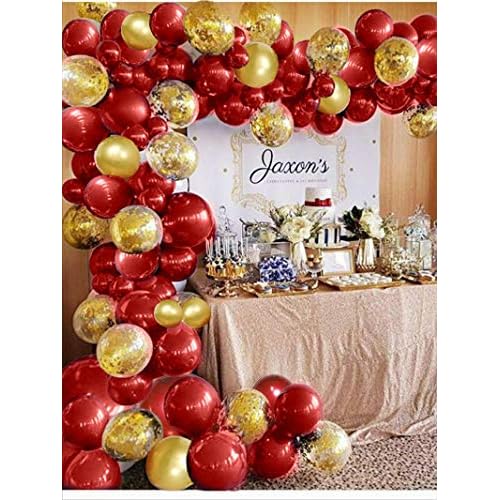 Red Balloons, 106pcs Balloon Garland Arch Kit, Red and Gold Balloons for Birthday Wedding Bridal Shower Bachelorette Engagement Anniversary Baby Shower Party Balloons Decoration