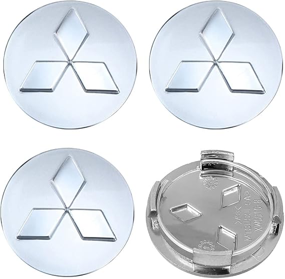 4PCS Wheel Center Caps for Mitsubishi Eclipse Spyder Pajero Sport Endeavor, 60mm/2.36" Car Wheel Hub Caps ABS Rim Center Hub Cover (Silver)