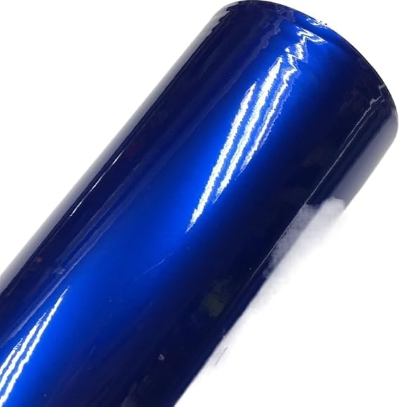 Car Wrap Gloss Metallic Gunmetal Vinyl Wrap Candy Glossy Grey Car Film Sticker With Air Bubble Auto Motorcycle Wrapping Covering Foil, Blue, 20CM X 152CM