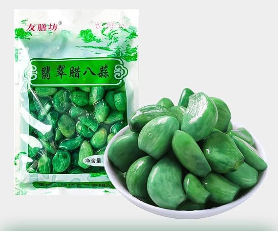 RETBST Laba garlic,emerald green garlic,pickled pickles,sweet and sour garlic,sweet garlic,garlic,Shandong specialty(Laba Garlic 260g (bagged),1 can) Laba Garlic 200g (bagged)