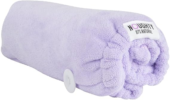 Noughty 97% Natural Purple Microfibre Hair Towel, Hair Towel Wrap Quickly Absorbs Moisture, Reduces Breakage, Combats Frizz, Purple