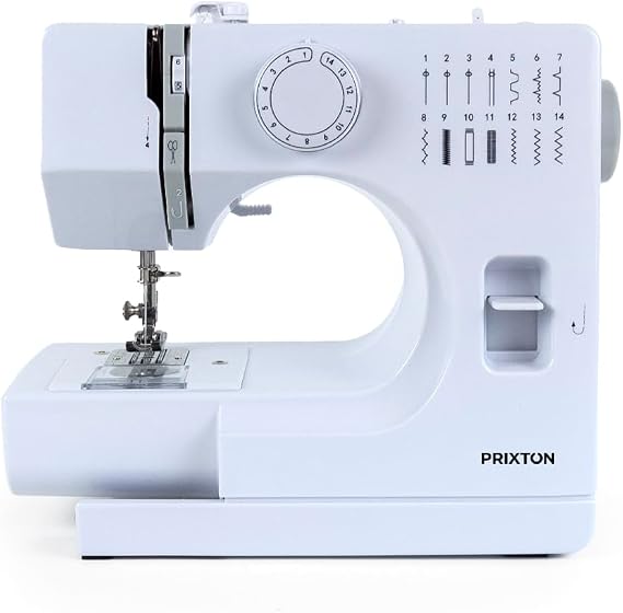 PRIXTON Sewing Machine P115, 14 Different Stitches, 2 Speeds, Lamp and Pedal Included