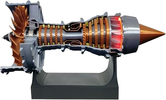 Turbofan Engine Model Kit That Works, 50PCS+ TRENT 900 Simulated Functional Turbofan Aircraft Engine Model Kit with LED Light, 2025 Physics Science Experiment Model