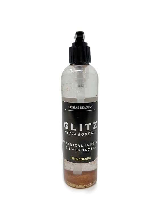 GLITZ Tanning Oil, Natural Tanning Oil, Luxurious Tanning oil, Delicious Pina Colada Scented, Good For All Skin Types, 9.6 OZ