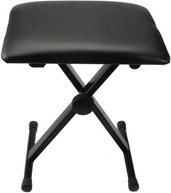 Adjustable Folding Piano Bench Stool Seat Black