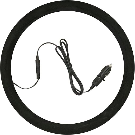Steering Wheel Cover, Universal Size Quickly Heating Driving Hands Warmth Car Steering Wheel Cover with Auto Heated Function, Quickly Heating to 100-120F Universal Size Heated Steering Cover