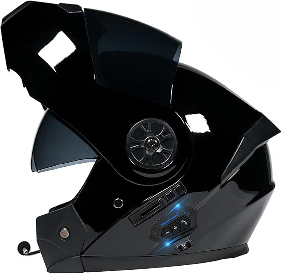 Motorcycle Flip Up Helmet with Double HD Visor Motorbike Helmet Bluetooth with Detachable Lining Modular Motorcycle Helmet Street Bike Helmets for Adult Men Women 55~62cm