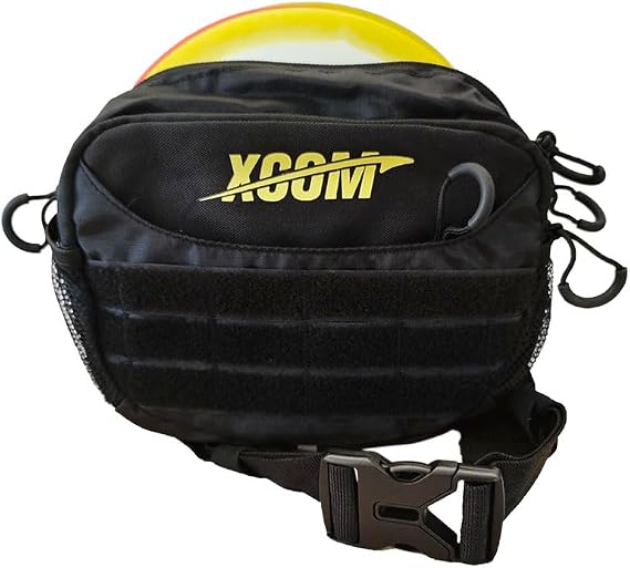 Disc Golf Starter Bag Waist Fanny, Basic Portable Waist Bag Storage for 3-5 Discs, with Adjustable Strap, 3 Zipped Pockets for Men, Women, Black