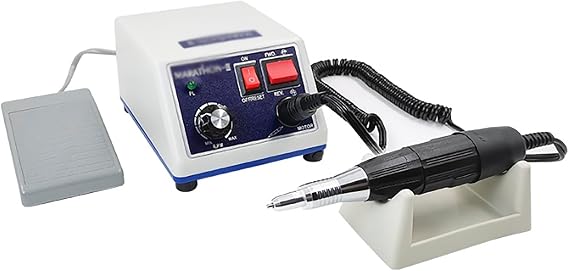 65W Micro Polishing Motor for Dental Laboratory, Continuous Speed Adjustment 0-35,000 RPM, Forward/Reverse Switch and Pedal Control Modes