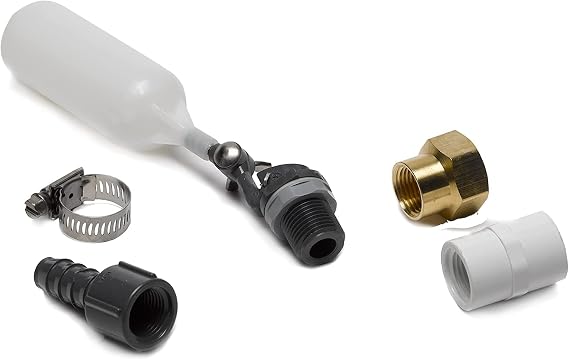 Little Giant AFV-GH Auto Fill Valve / Pump Up Valve, for Ponds, Fountains, Water Features, Aquariums or Reservoirs, White/Black, 566286