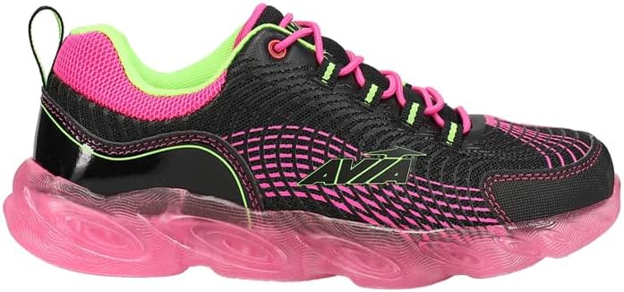 Avia Kids Girls Avi-Ignite Light Up Slip On - Sneakers Shoes Casual - Black, Pink