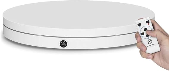 OPENCLOUD White 60cm 360 Degree 3D Remote Control Adjustable Speed Direction Electric Rotating Shooting table for Photography Load 110KG