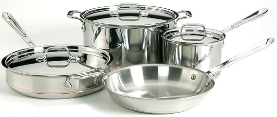 All-Clad Copper Core Steel Cookware Set, 7-Piece, Made in the USA