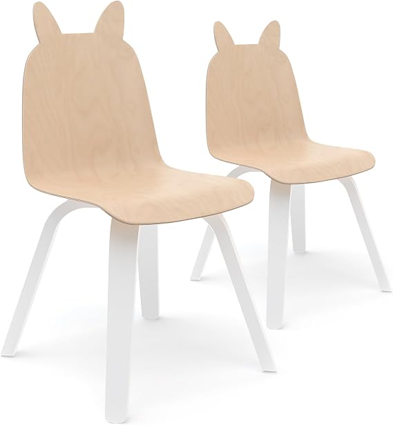 OEUF Play Chairs Rabbit Design Set of 2 Kids Chairs | Bent Baltic Birch Plywood | Non-Toxic, VOC-Free Finish | Modern Childrens Furniture | Made in Europe