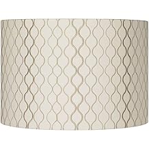 Embroidered Hourglass Large Lamp Shade (Pre-Assembled) 16" Top x 16" Bottom x 11" High (Spider) Replacement with Harp and Finial - Springcrest