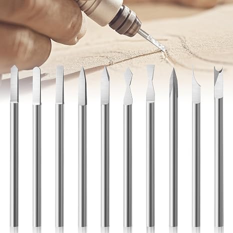 10Pcs Wood Carving Drill Bits Set for Dremel Rotary Tool Engraving Bits