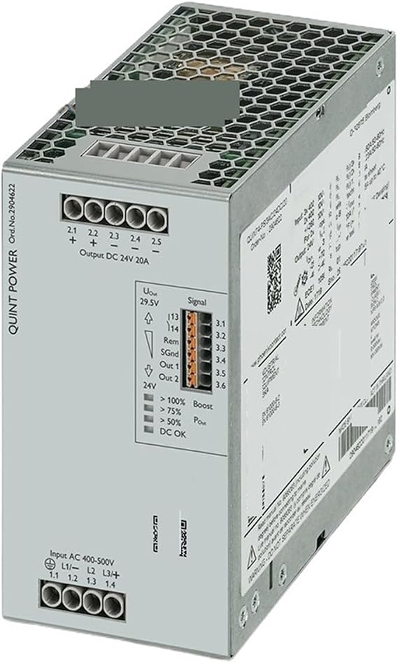 Switching Power Supply 2904622 Quint POWE 24VDC/20A Switching Power Supply QUINT4-PS/3AC/24DC/20