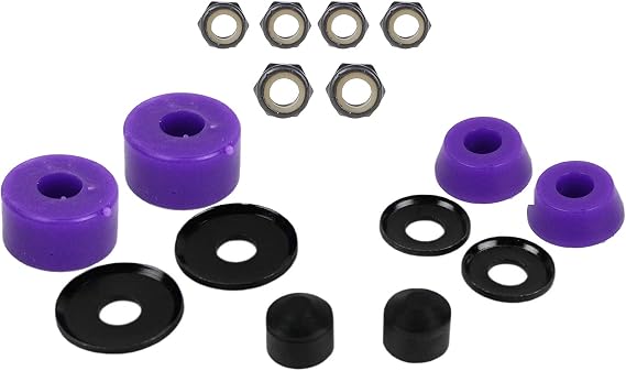 TGM Skateboards Skateboard Truck Rebuild Kit 91A Bushings Washers Pivot Cups Nuts for 2 Trucks