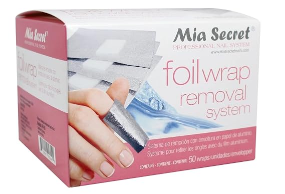 Mia Secret Professional Foil Wrap Removal System, Nail Art Aluminum Foils Wraps to Soak Off Acrylic Nails Polish and for UV or LED Gels Removal - Pack of 50
