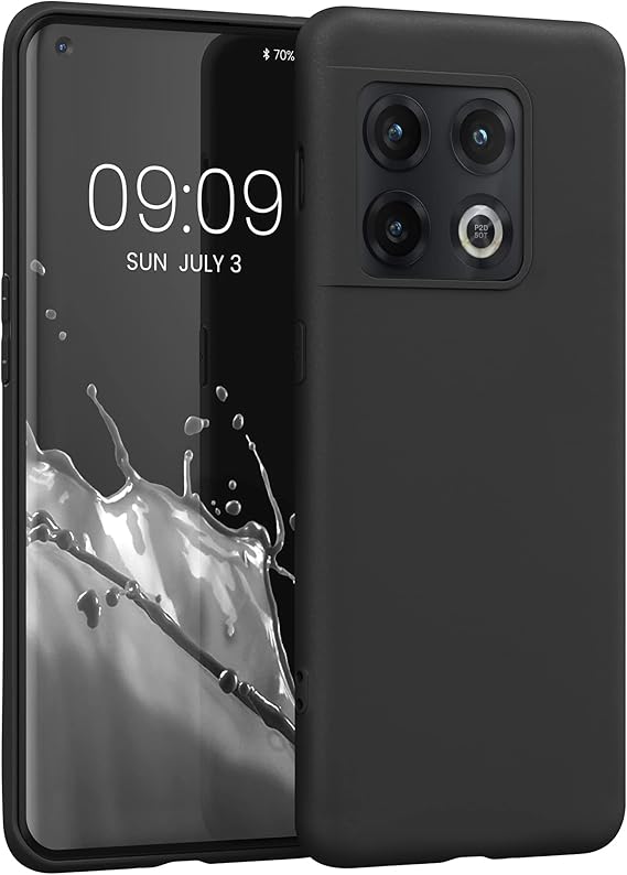 kwmobile Case Compatible with OnePlus 10 Pro 5G Case - Soft Slim Protective TPU Silicone Cover - Black Matte