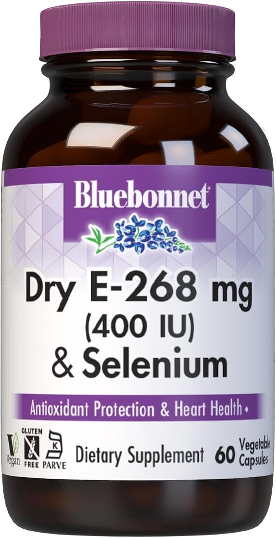 BlueBonnet Dry E-400 IU Plus Selenium Vegetarian Capsules, 60 Count