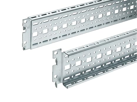 Rittal 8612.180, Punched Rails, Mounting Flange, 2.87" x 0.67", Outer Mounting, Carbon Steel, 29.1" Long, Pack of 4