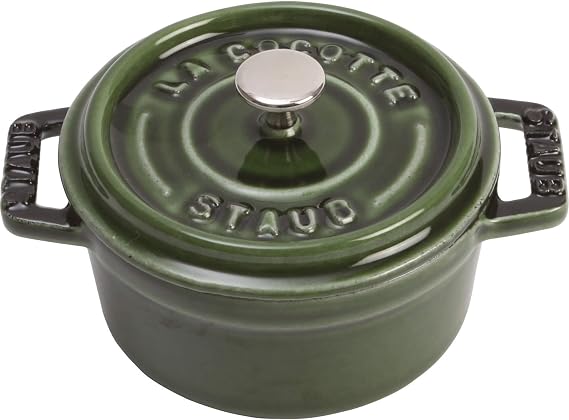 Staub Cast Iron 0.25-qt Mini Round Cocotte - Basil