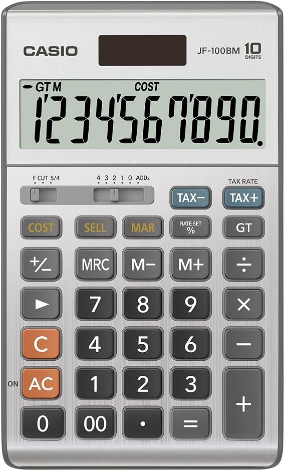 Casio Inc. JF-100BM Standard Function Calculator,Multicolor, 4 1/4 x 6 7/8