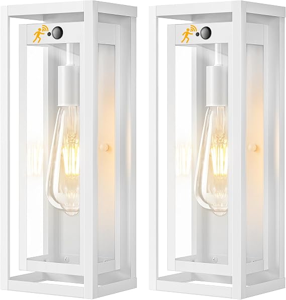 15" Motion Sensor Outdoor Wall Lights, Outdoor Sconces, 2 Pack