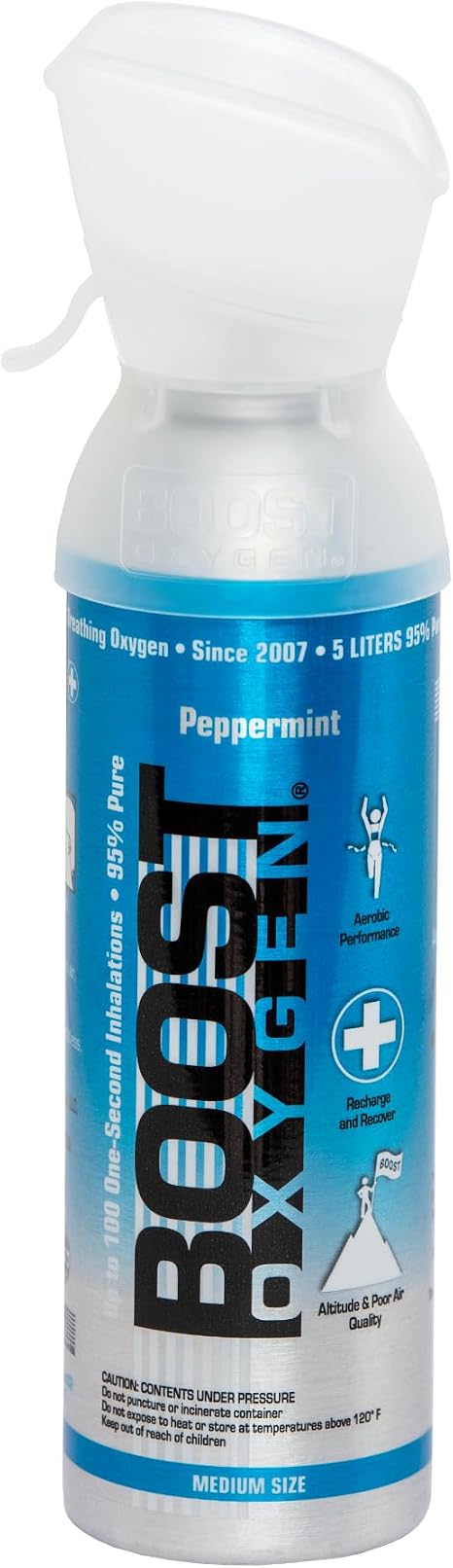 Boost Oxygen Pocket Size Peppermint Aroma 5L Tin Breathing Support for