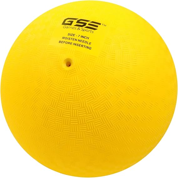 GSE 7" Yellow Inflatable Playground Ball, Kickball, Dodgeball, Handball