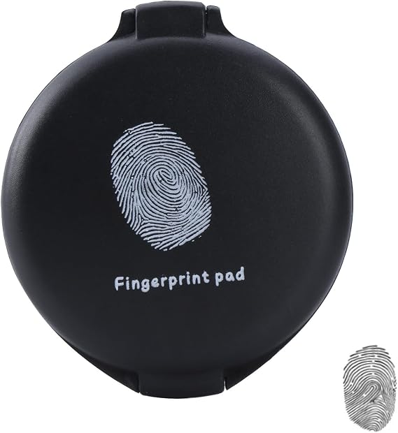 Fingerprint Ink Pad Fingerprint Pad Thumb Print Ink Pad Quick Dry Ink Pad Notary Supplies for Identification Security, 5.5*6cm, Black