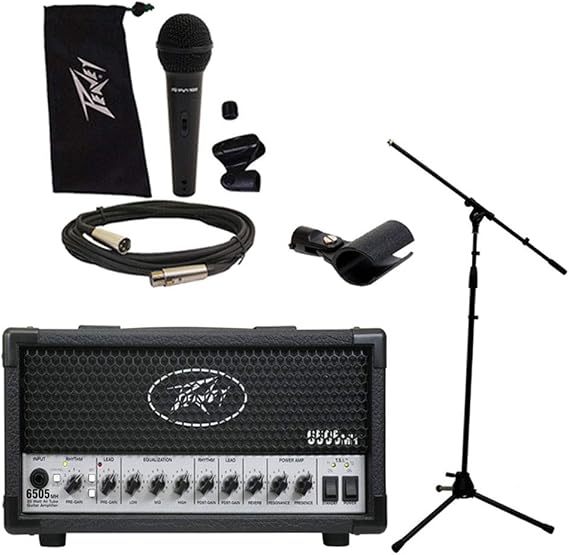 Peavey 6505 MH Mini Head Electric Guitar 20W Tube Amp Amplifier w/Mic & Stand