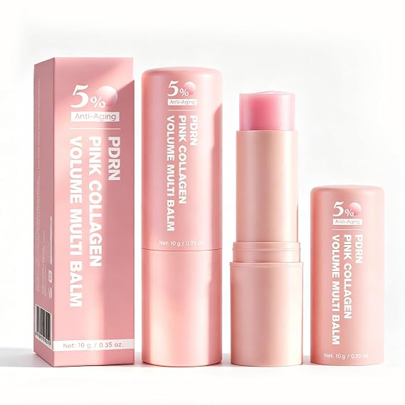 PDRN Pink Collagen Volume Multi Balm Stick - Wrinkle & Hydrating Face Stick, Makeup Base & Primer, Deeply Nourishing Moisturizer for Lips, Eyes, Neck (2PC)