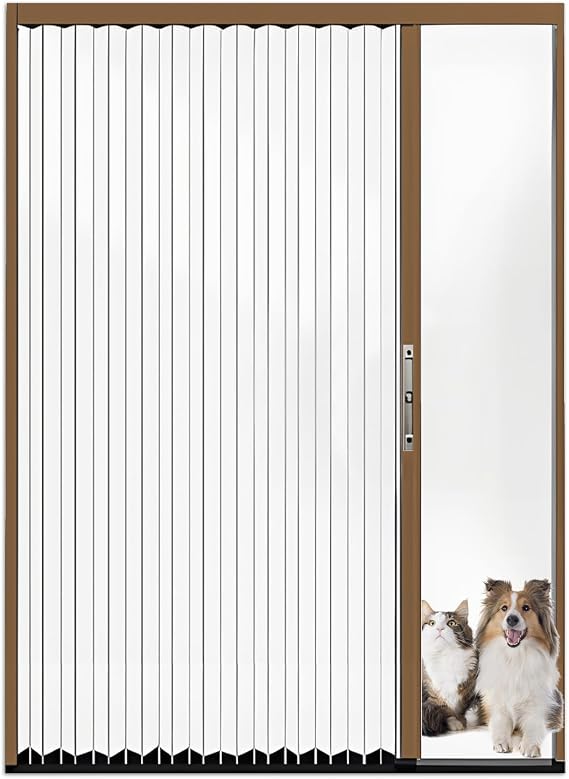 Interior Accordion Folding Door, No Drilling Retractable Sliding Doors with Lock, Customize Room Divider for Bathroom Closet Kitchen Patio, Aluminum Frame and Acrylic Panel