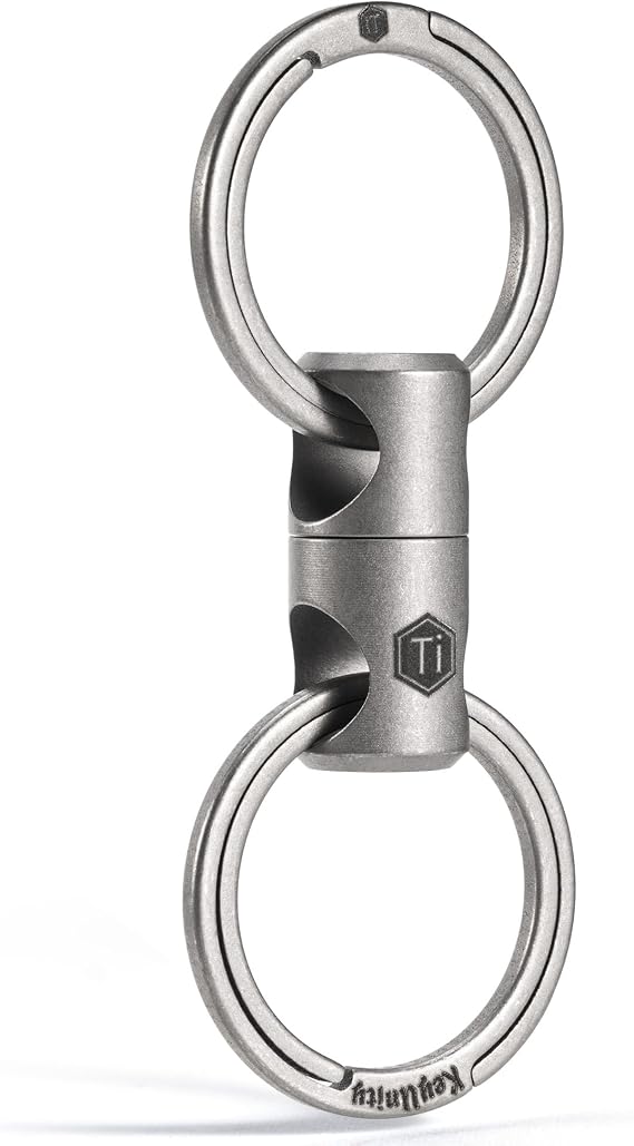 KeyUnity Titanium Swivel Key Ring Keychain Connector,Mens Key Chain Rings,for Carabiners,Car Keys and DIY Accessories for Men & Women
